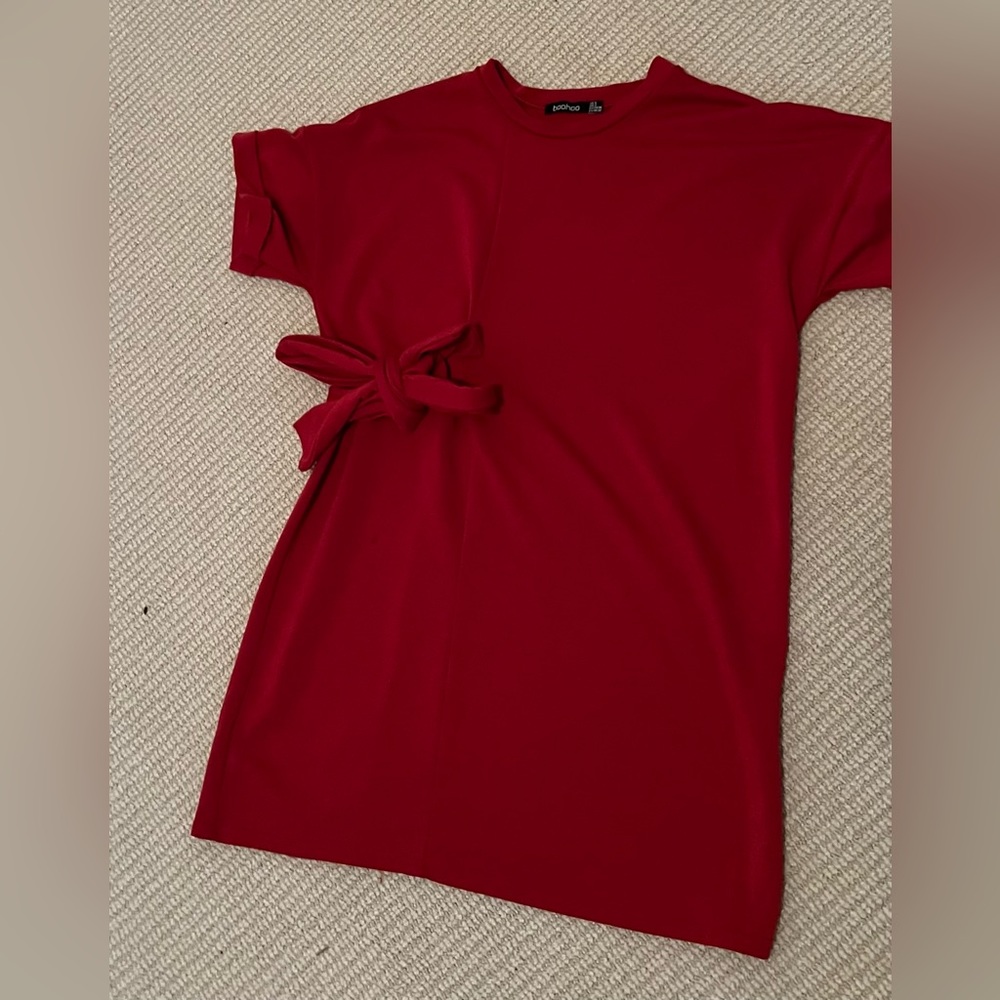 Red BooHoo Tshirt Dress